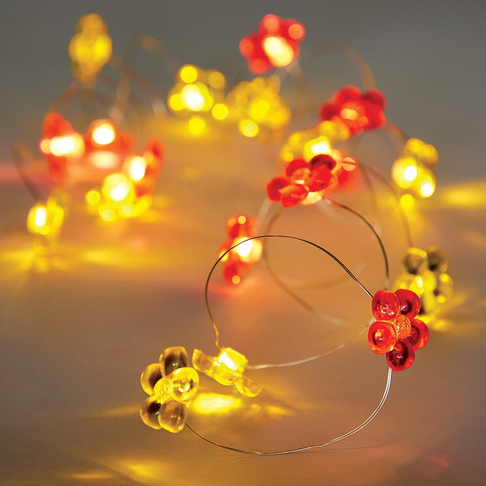 Flower LED String Lights (Each set) Craft Supplies 2 assorted flower colours - Pink & Yellow