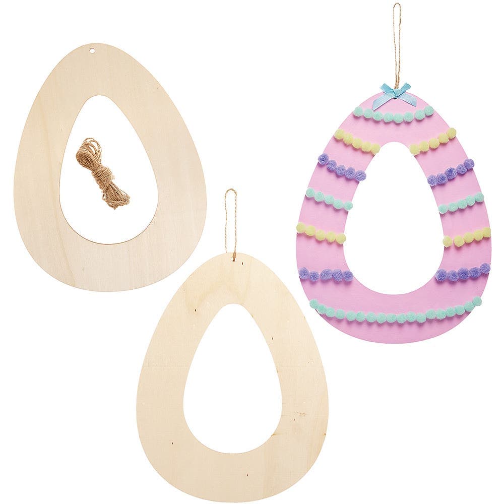 Easter Egg Wooden Wreath Bases (Pack of 6) Easter Crafts For Kids