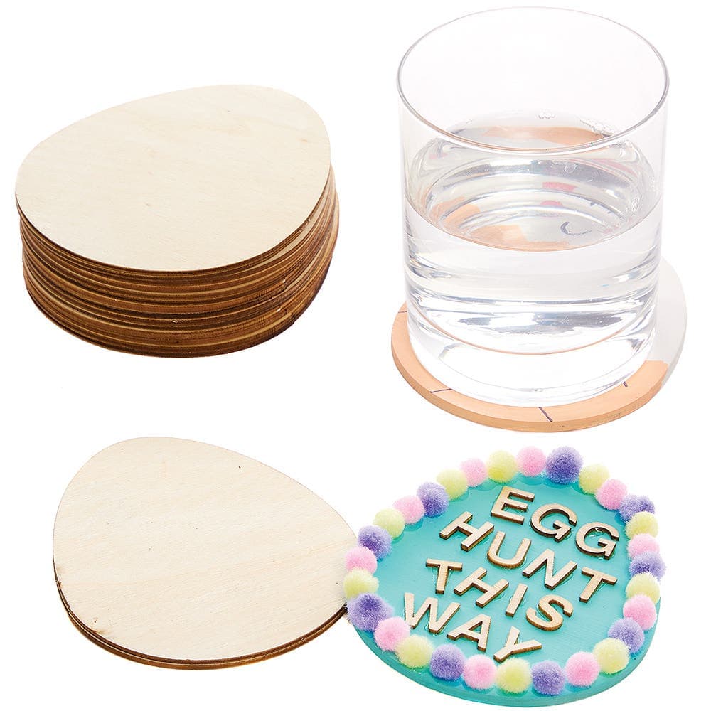 Easter Egg Wooden Coasters (Pack of 10) Easter Crafts For Kids