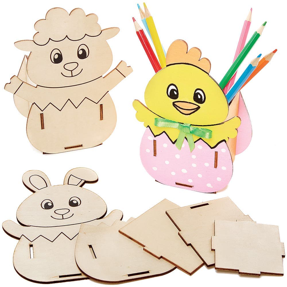 Easter Wooden Pen Pot Kits (Pack of 3) Easter Crafts For Kids