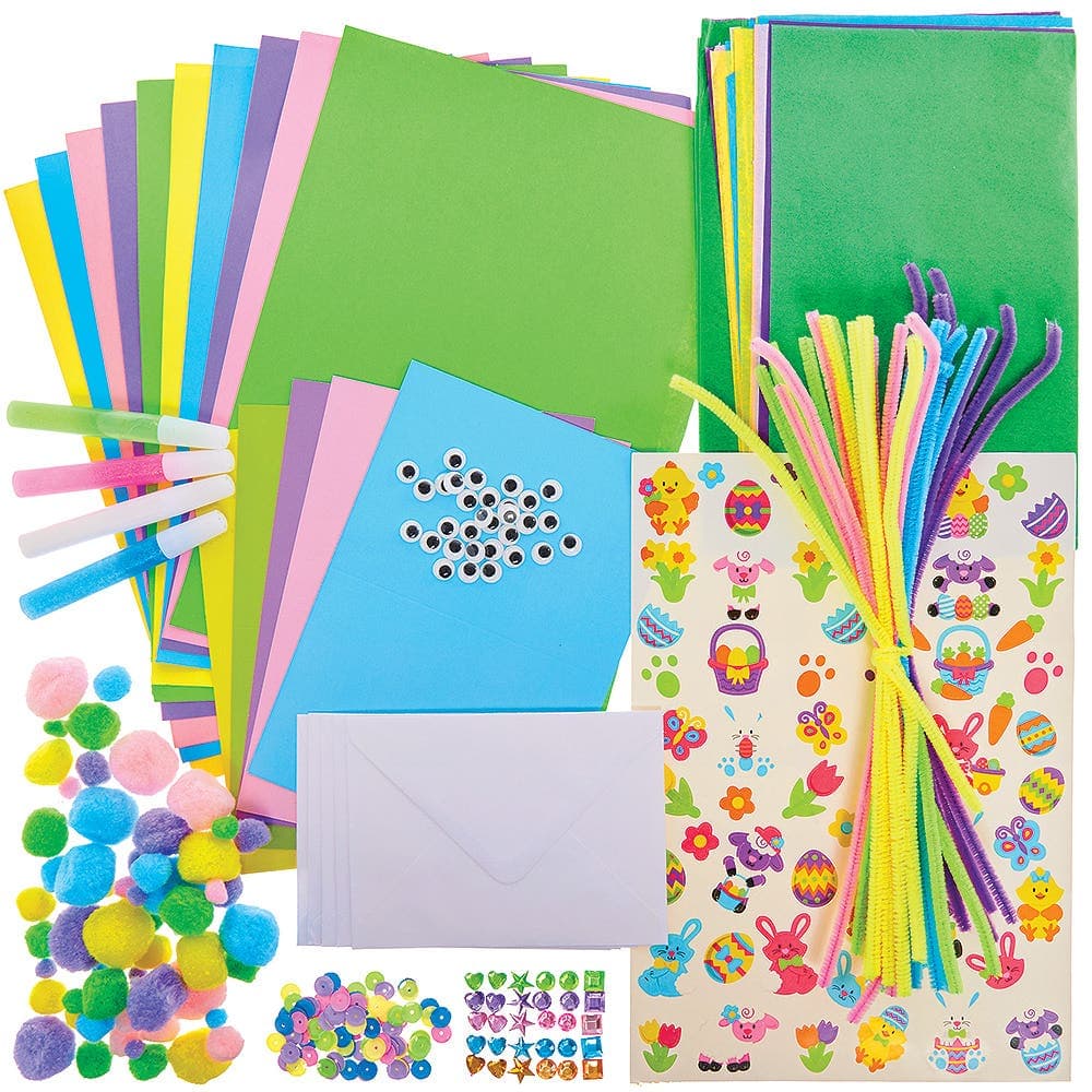 Easter Bumper Craft Activity Pack (Per pack) Easter Crafts For Kids 5 assorted colours - Green, Purple, Pink, Blue & Yellow