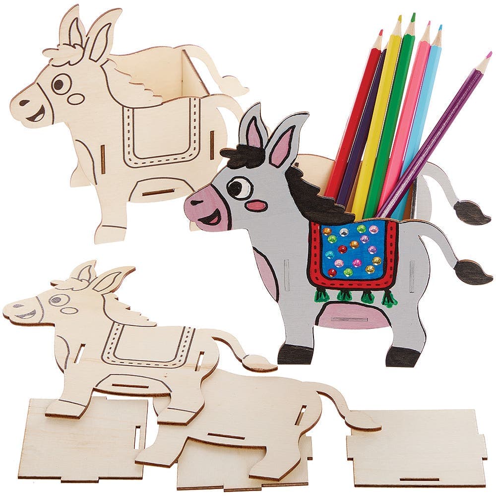Donkey Wooden Pen Pot Kits (Pack of 3) Art Craft Kits