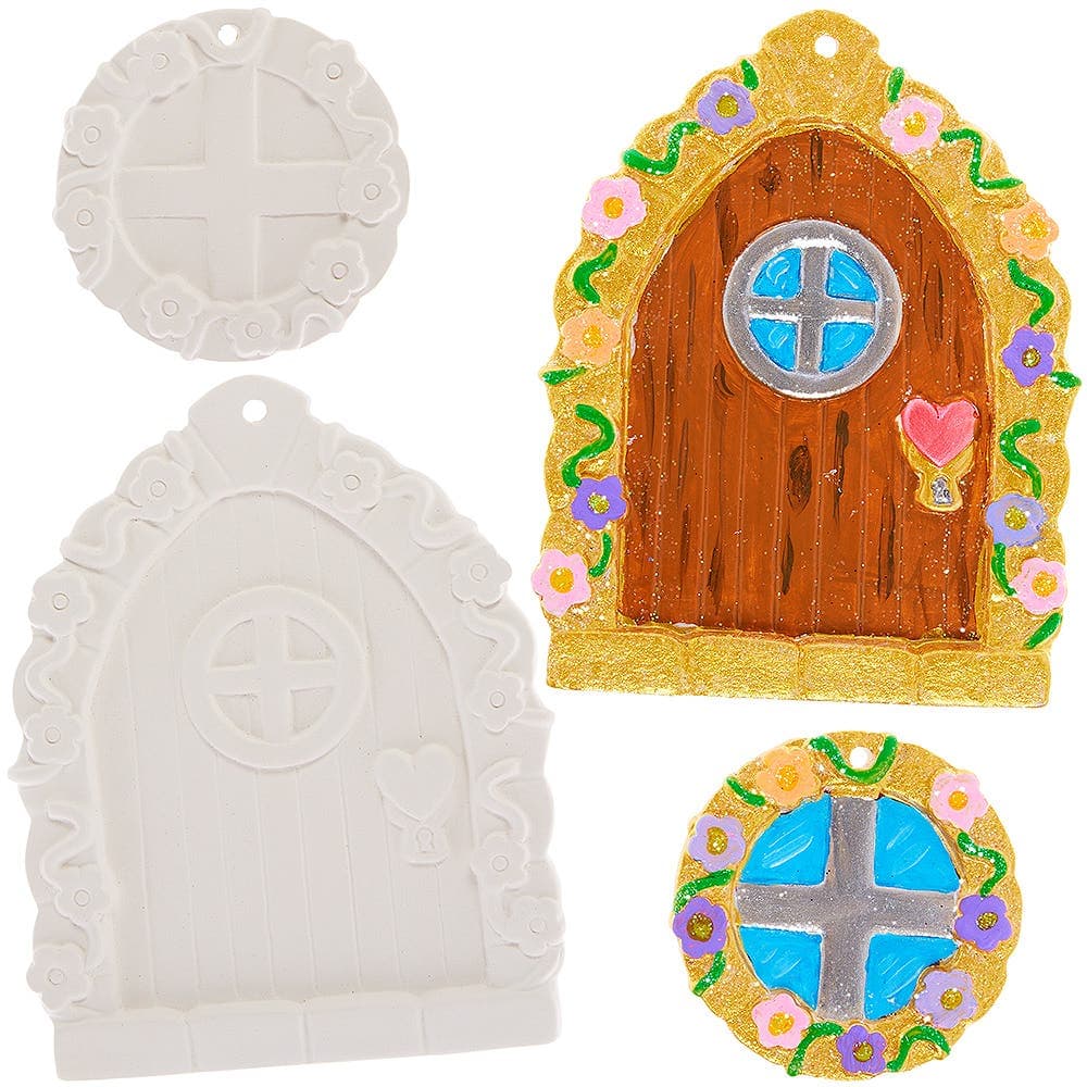 Pixie Fairy Ceramic Doors & Windows (Pack of 2 sets) Decoration Craft Kits