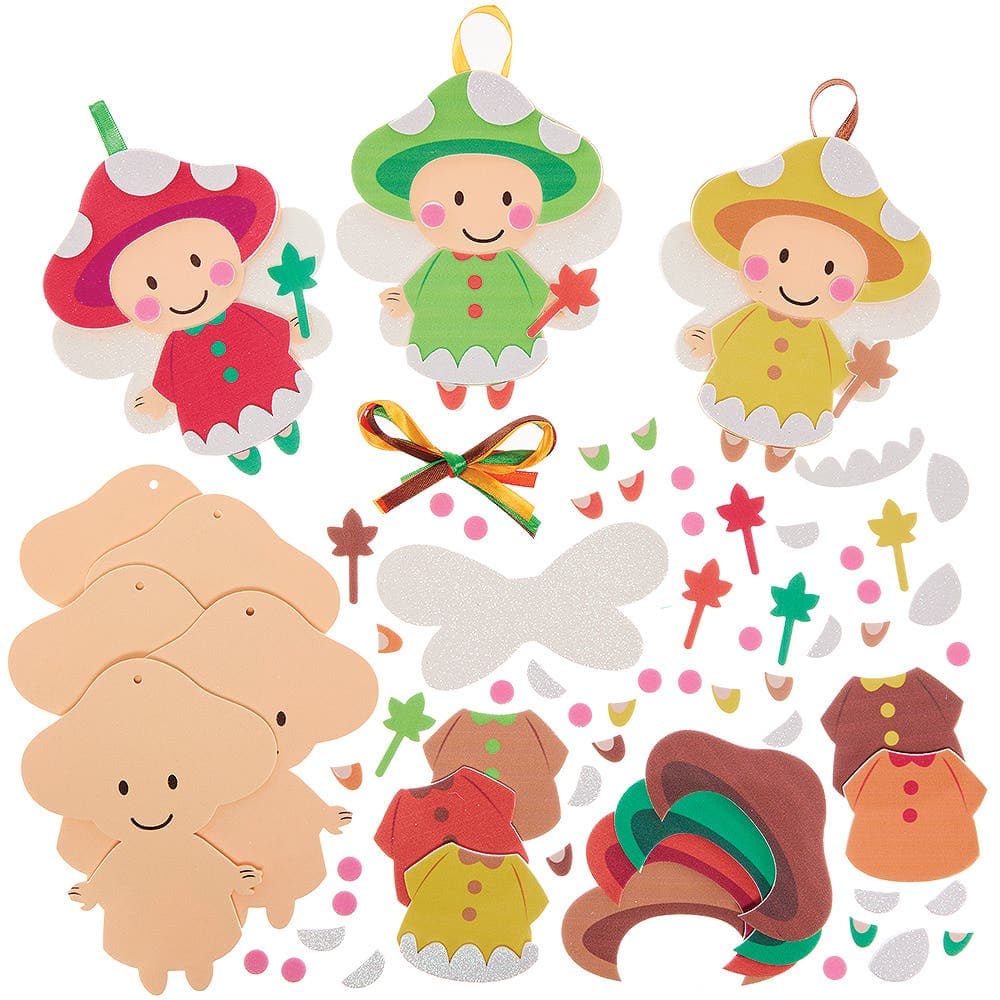 Toadstool Fairy Mix & Match Decoration Kits (Pack of 8)
