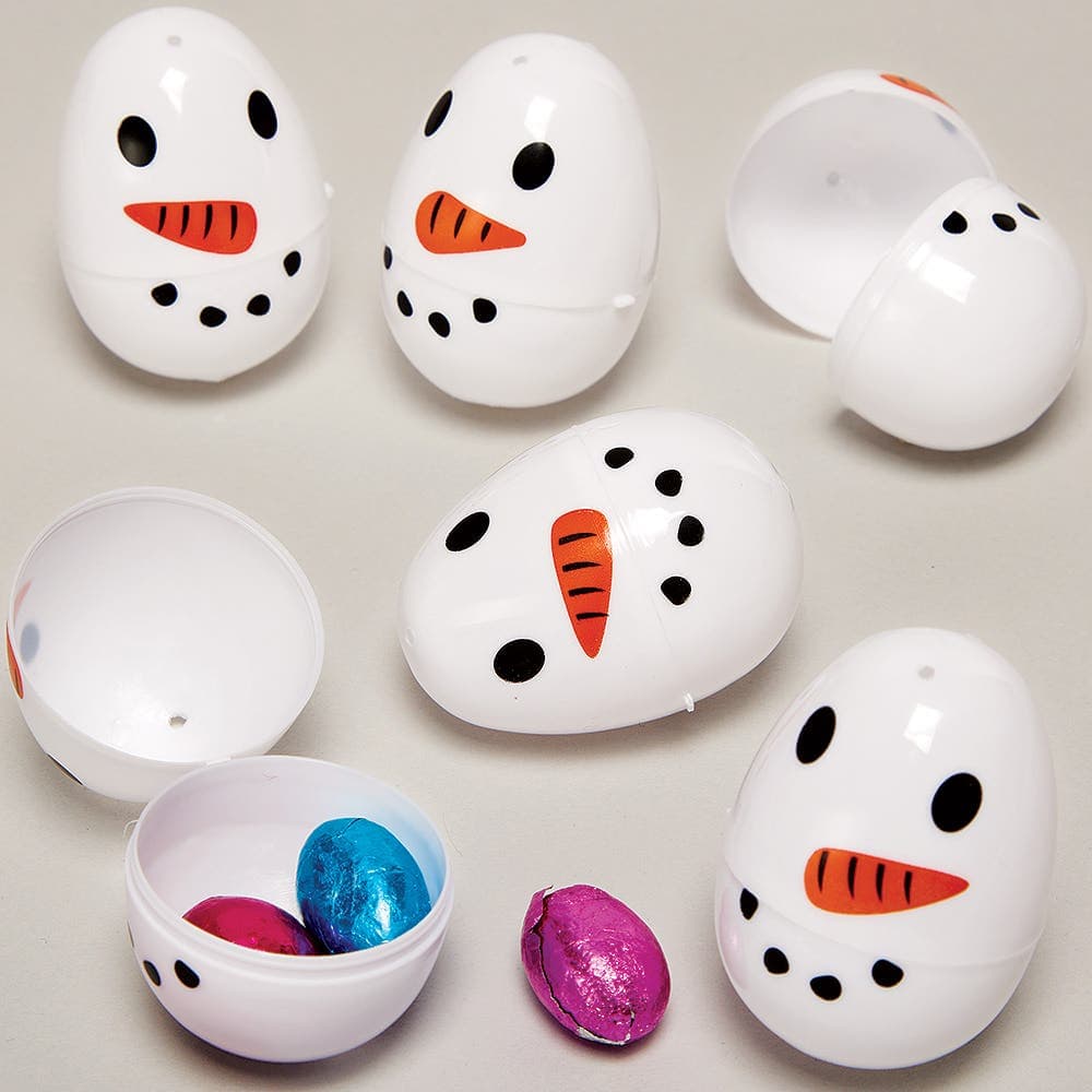 Snowman Plastic Eggs (Pack of 10)