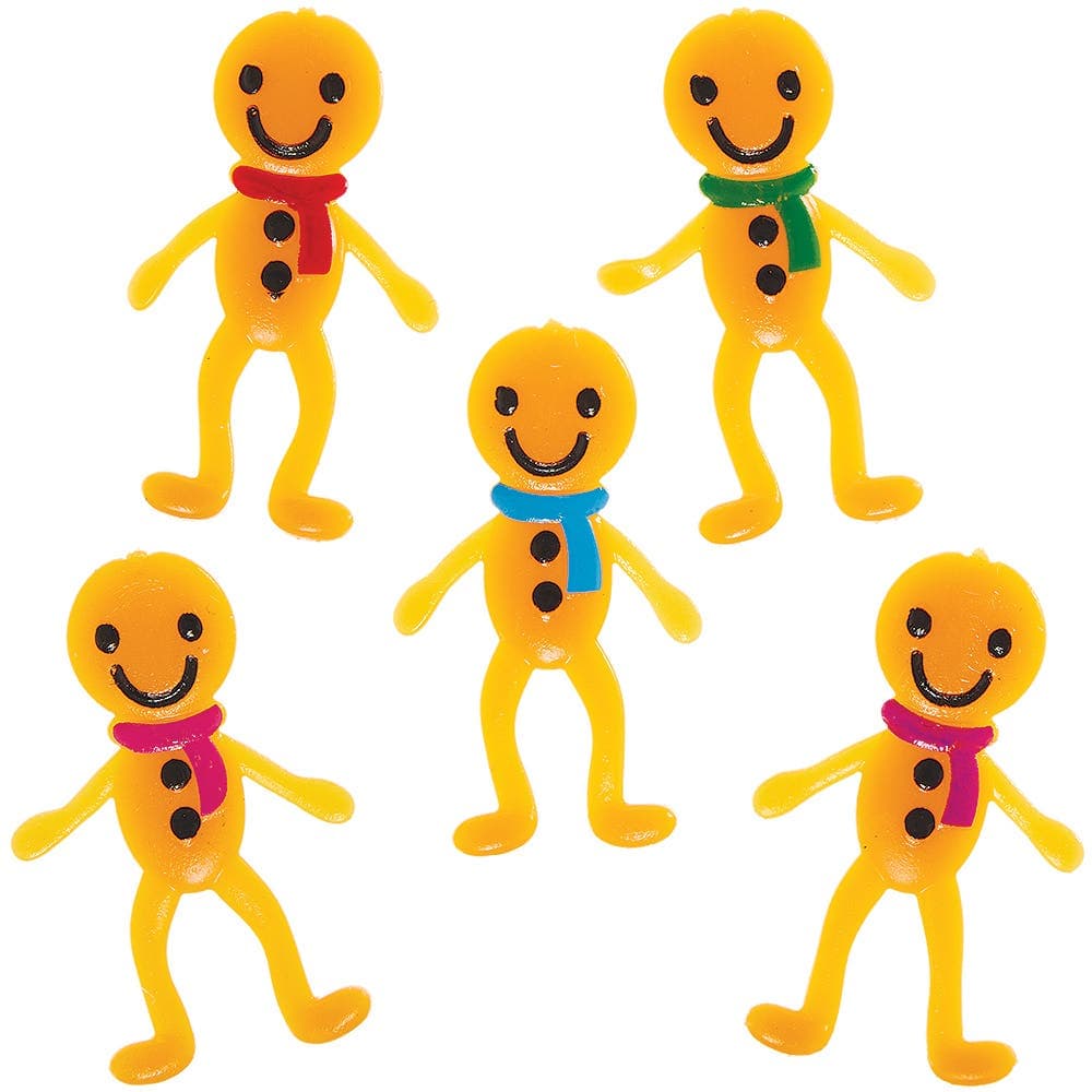 Stretchy Gingerbread Man (Pack of 10) 5 assorted colours - Blue, Green, Red, Purple & Pink