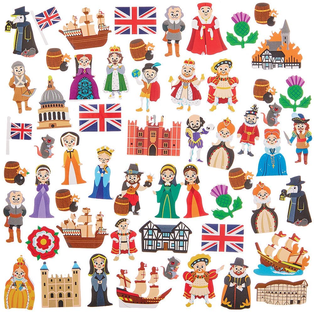 Tudors & Stuarts Foam Stickers (Pack of 200) Stickers