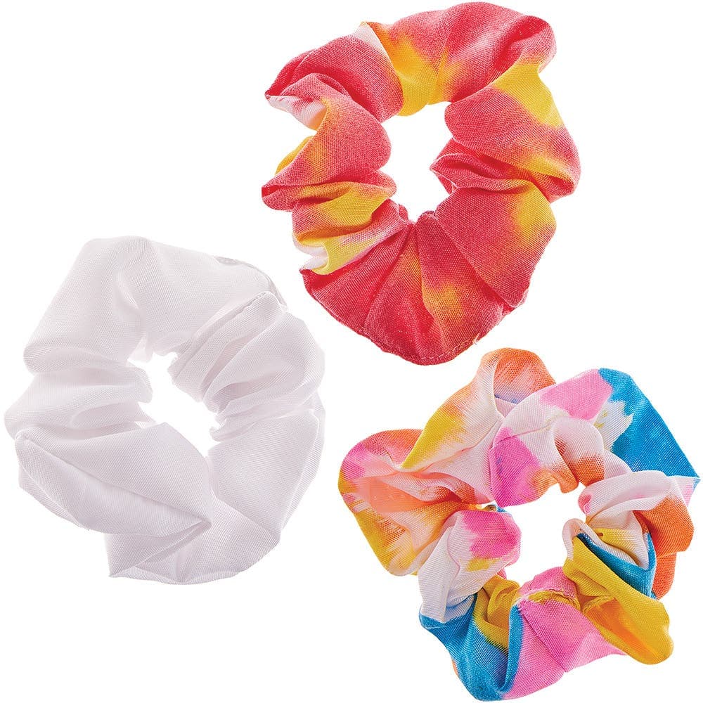 Design Your Own Hair Scrunchies (Pack of 8) Decorate & Personalise, Cotton, Plain White Design