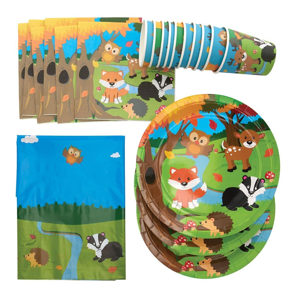 Woodland Animals Tableware Party Pack (Per set) Party Tableware