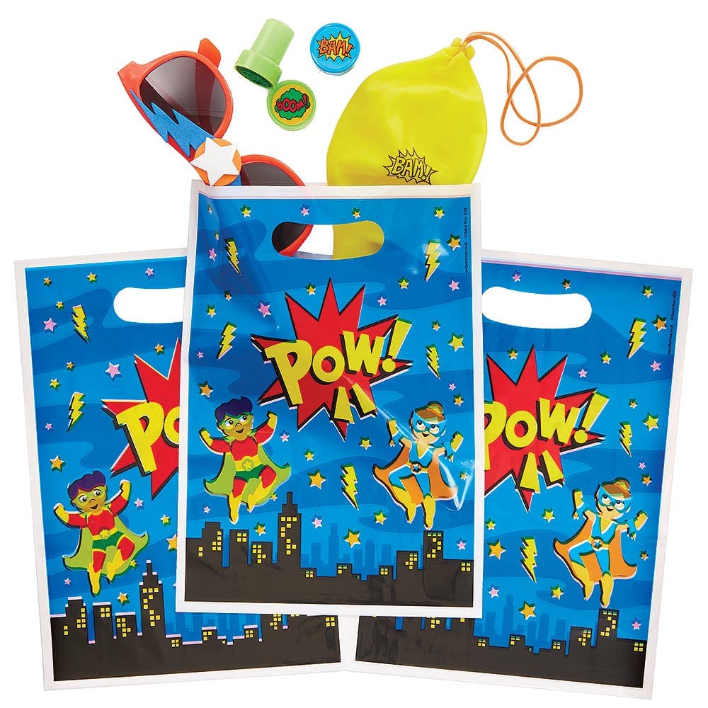 Star Hero Party Loot Bags (Pack of 10) Party Bags For Kids, Size 23cm x 16.5cm, Hero-Themed