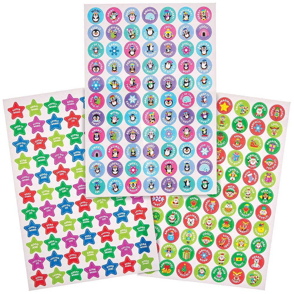 Christmas Reward Teacher  Stickers (Pack of 600)