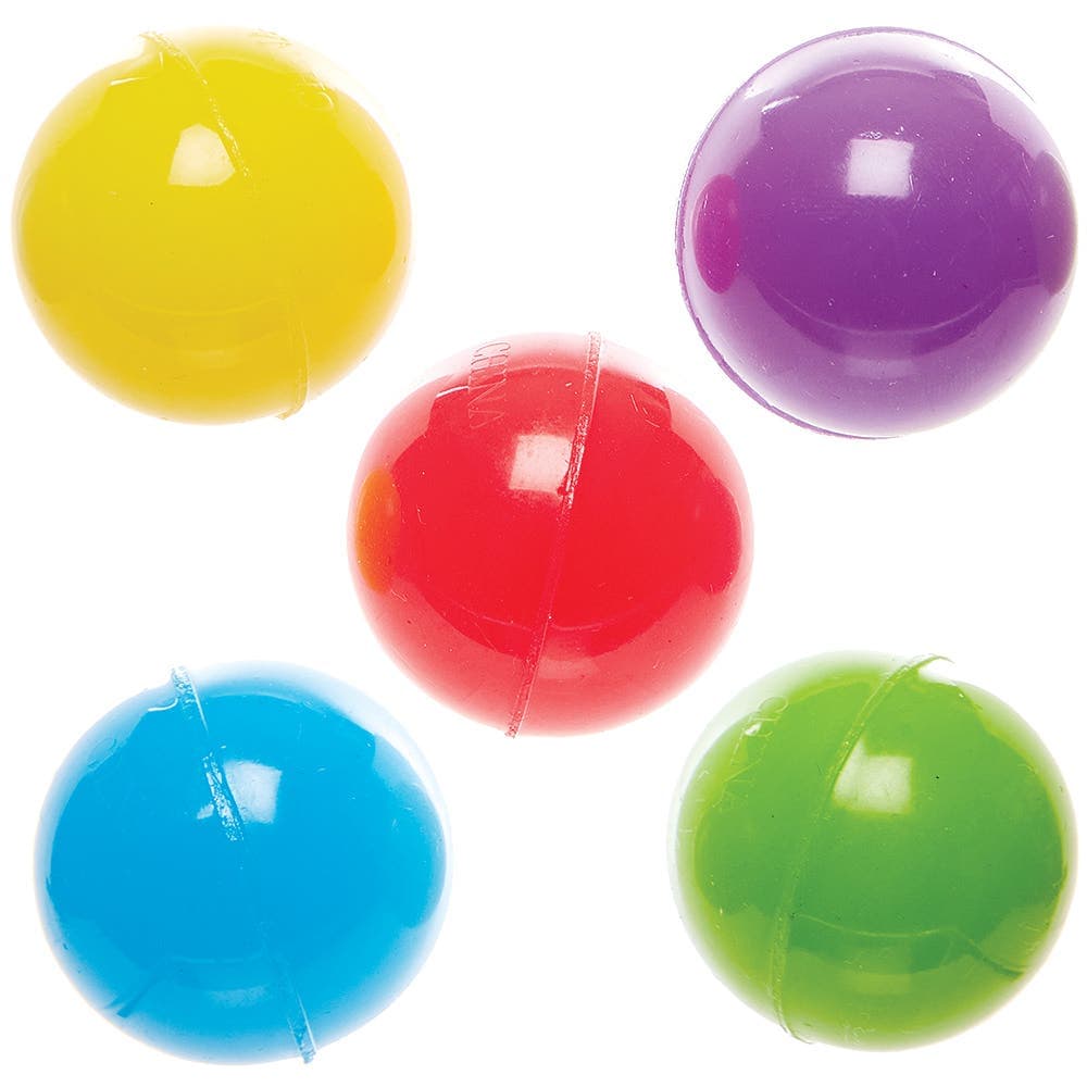 Rainbow Colours Bouncy Balls (Pack of 12) Pocket Money Toys, 5 Assorted Colours - Red, Yellow, Blue, Green & Purple