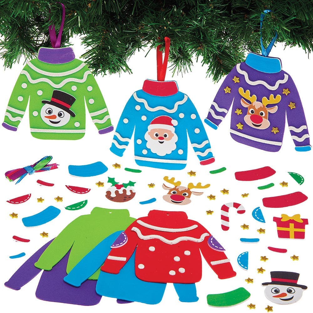 Christmas Jumper Mix & Match Decoration Kits (Pack of 8)