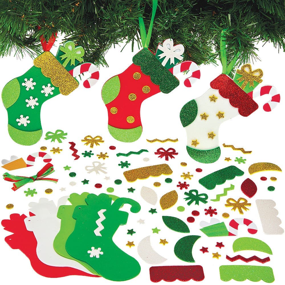 Christmas Stocking Mix & Match Decoration Kits (Pack of 8)