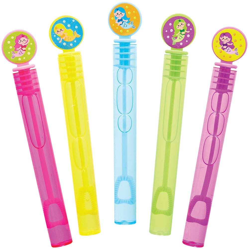 Mermaid Touchable Bubbles (Pack of 10) Pocket Money Toys 5 assorted colours - Pink, Purple, Green, Blue & Yellow