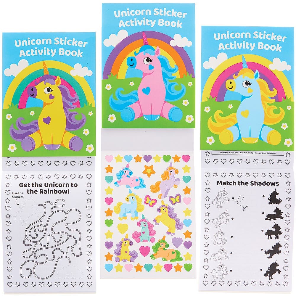 Unicorn Sticker Activity Books (Pack of 8) Creative Play Toys