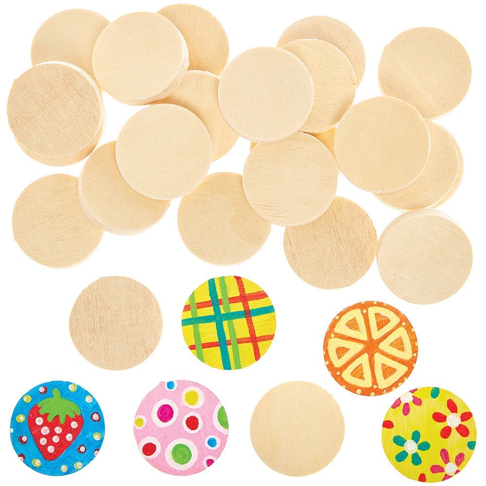Wooden Painting Stones (Pack of 30) 40mm x 40mm x 10mm, Decorate & Personalise, Natural Craft Materials