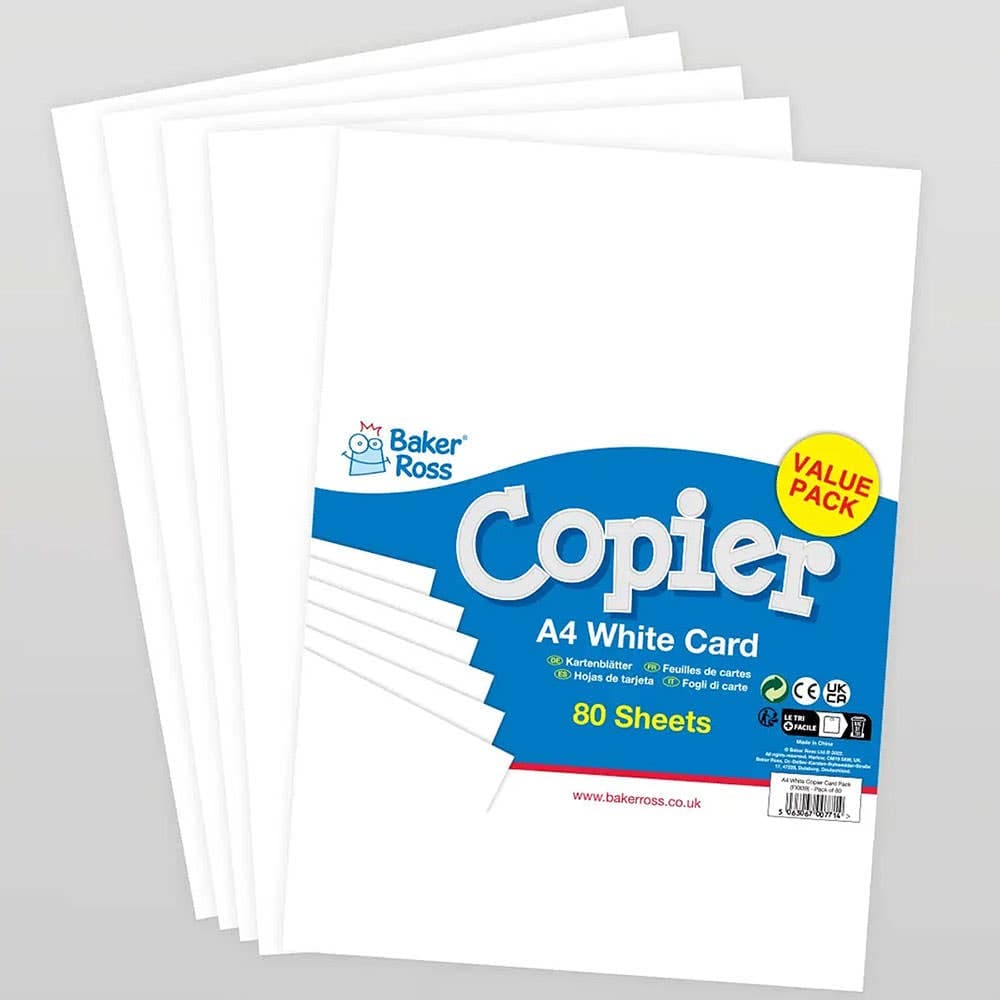 White A4 Copier Card 160gsm (Pack of 80) Paper & Card White