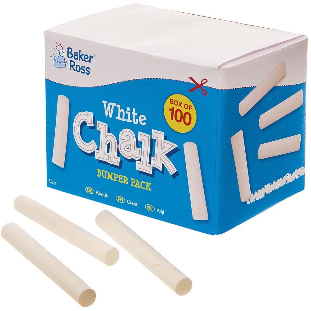 White Chalk Bumper Pack (Box of 100) 1 colour