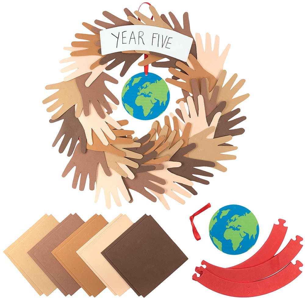 Diversity Handprint Wreath Class Pack Kit (Each) 5 assorted foam sheet colours