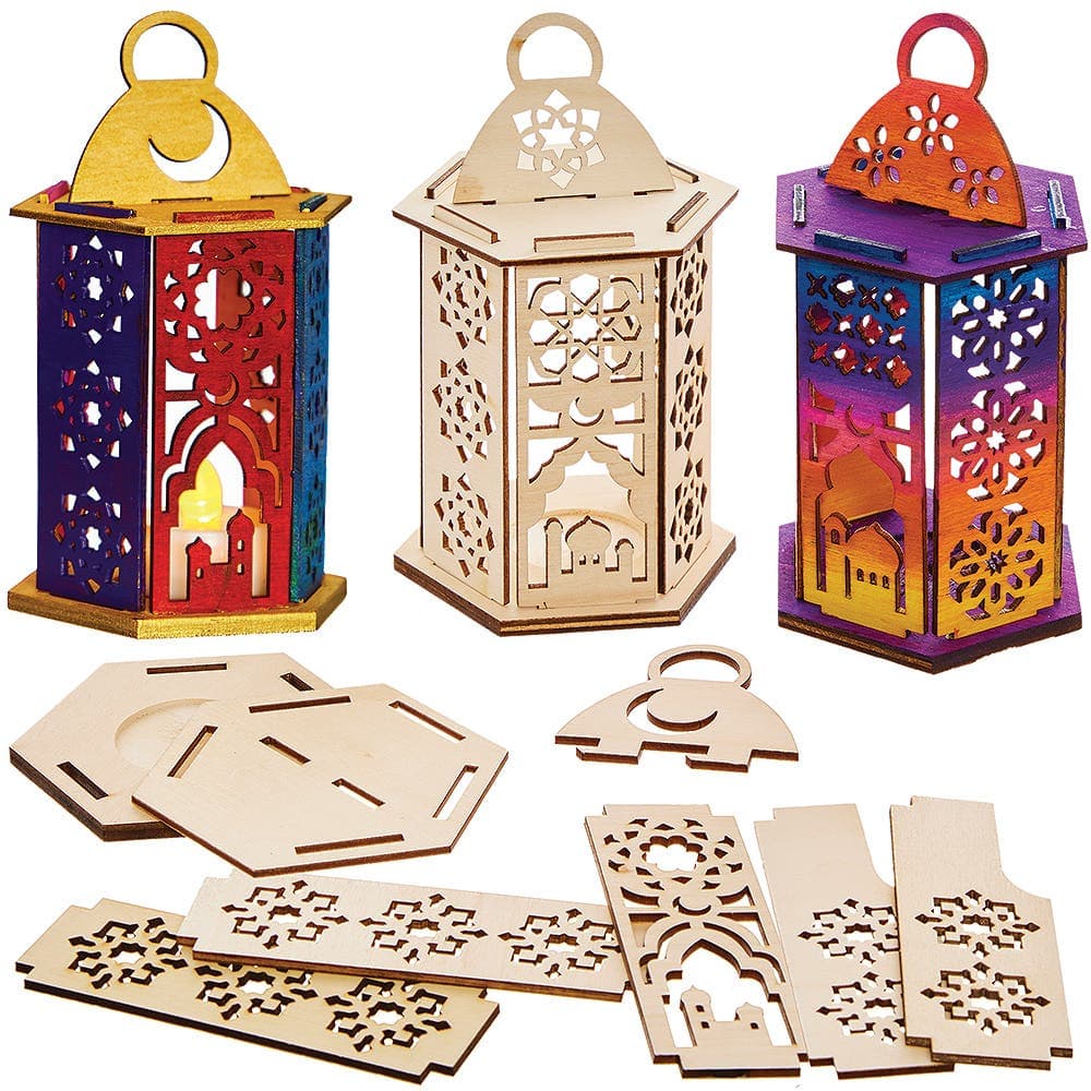 Ramadan Wooden Lantern Kits (Pack of 3), Ramadan Crafts