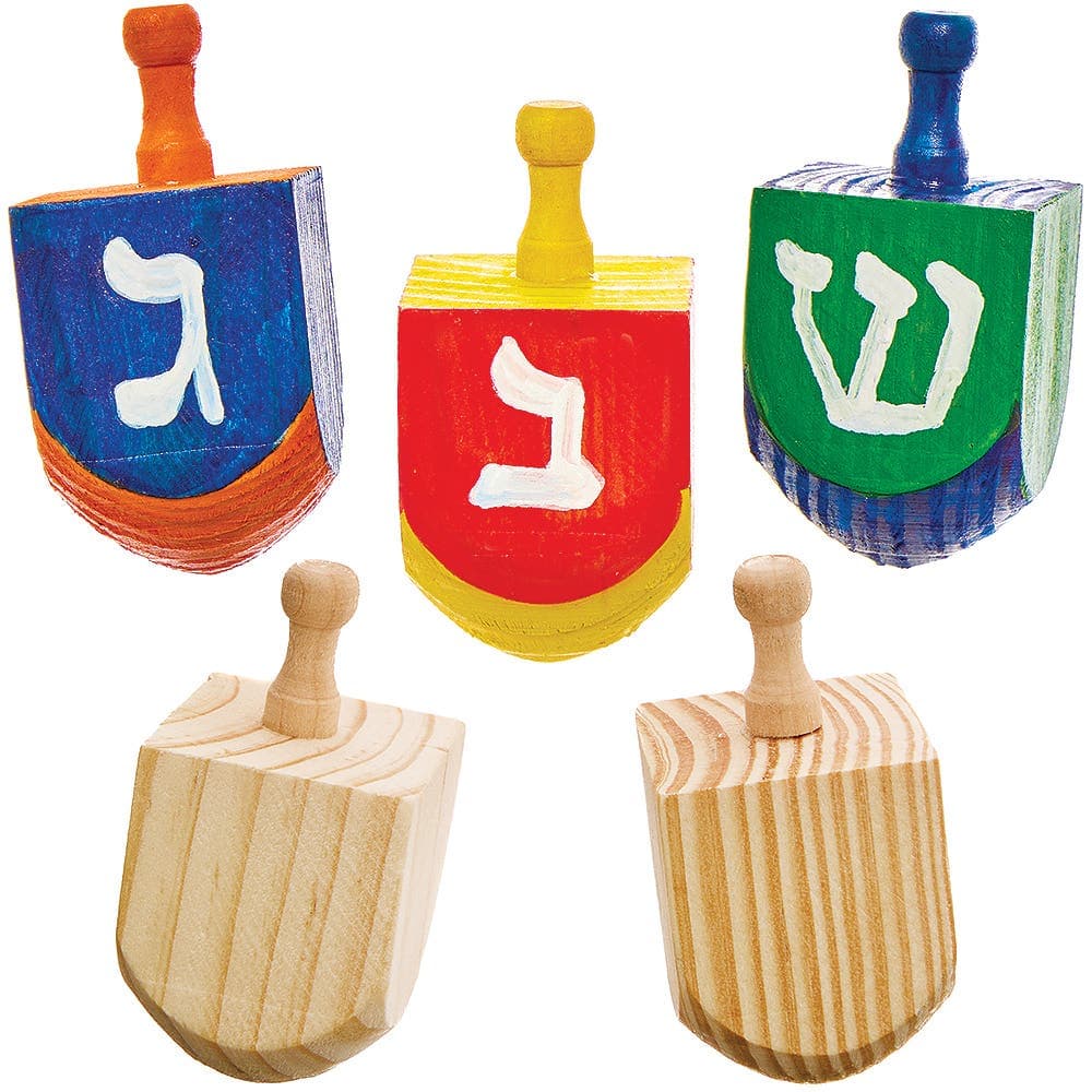Wooden Dreidel Spinning Top Blanks (Pack of 5)