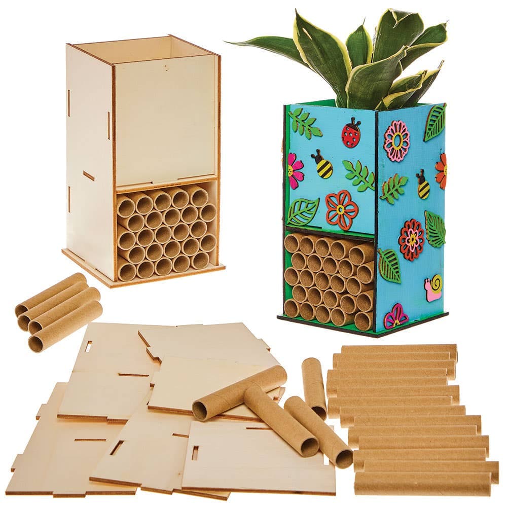 Wooden Bug Hotel & Flowerpot Kits (Pack of 2)