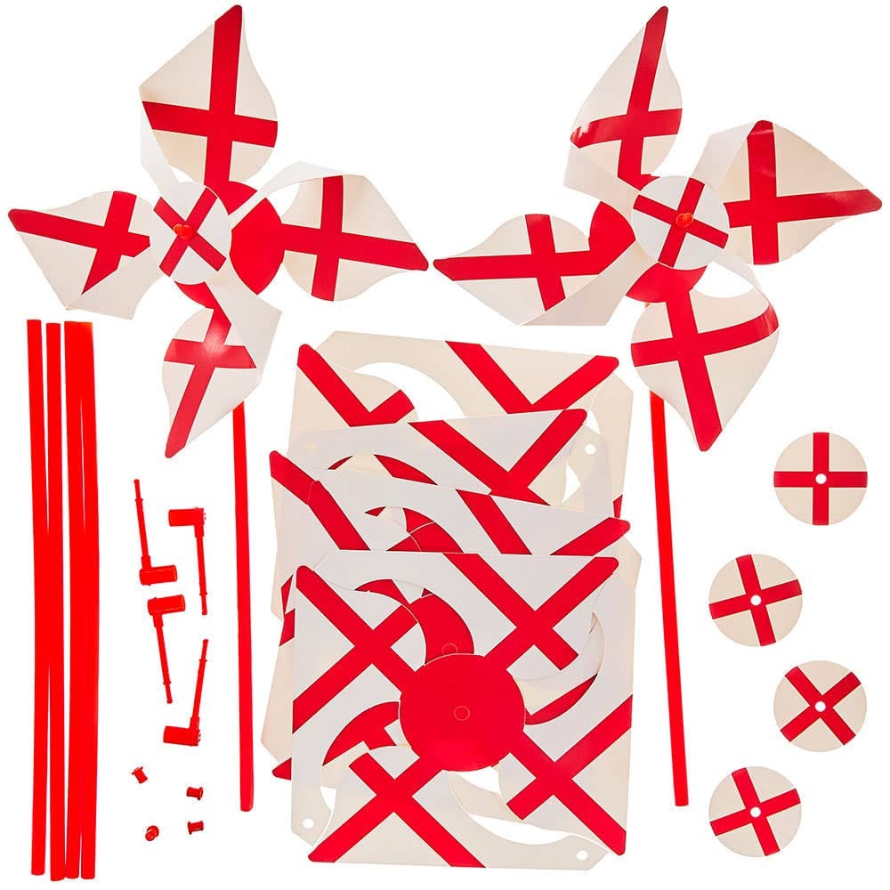 England St George Flag Windmill Kits (Pack of 6)