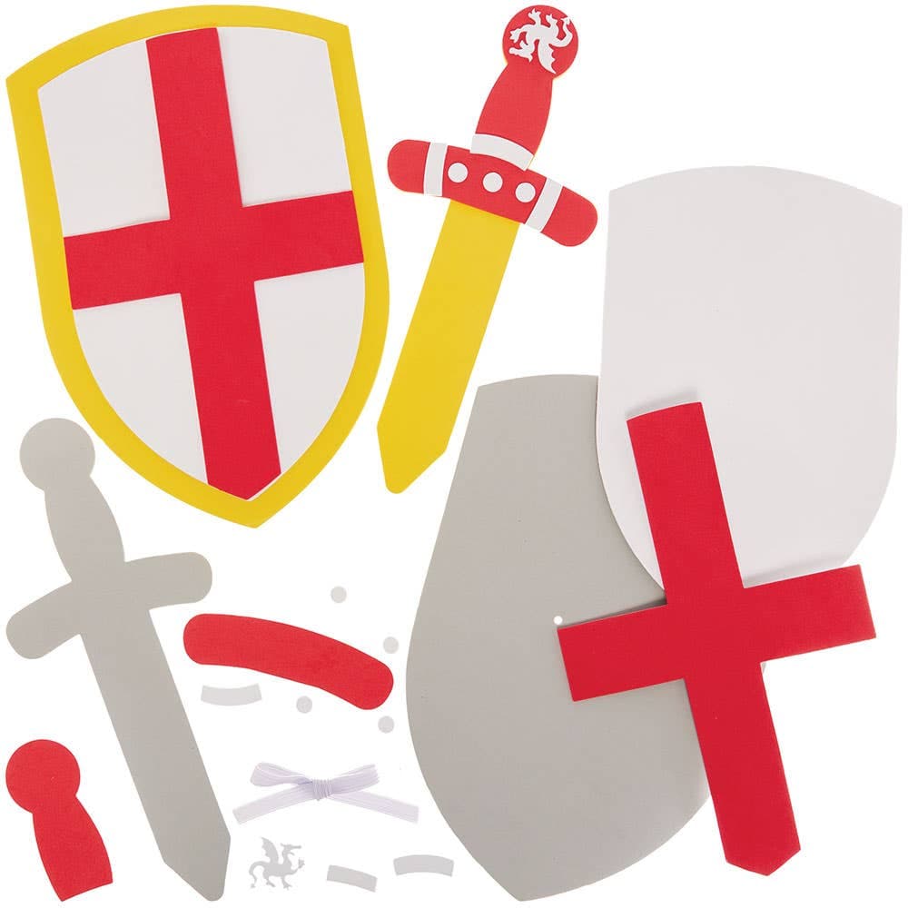 St George Sword & Shield Kits (Pack of 2) 2 assorted colours - Gold & Silver