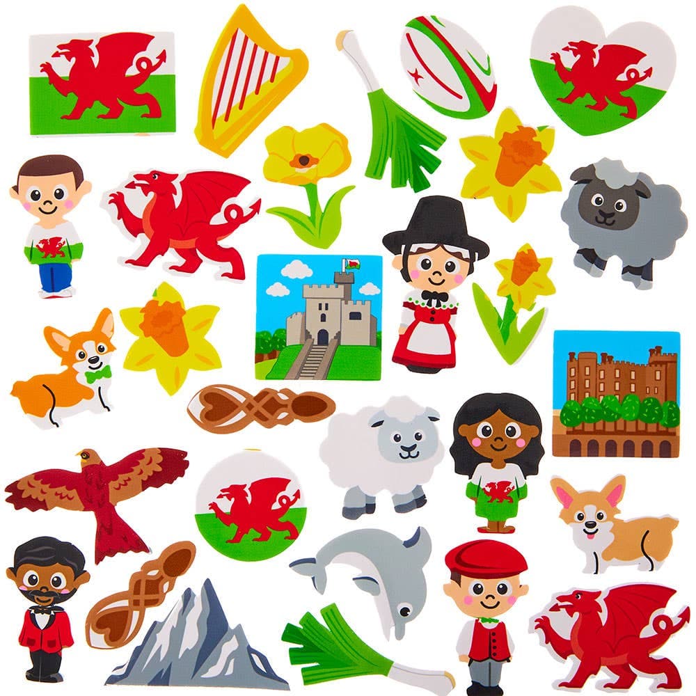 Wales Foam Stickers (Pack of 150)
