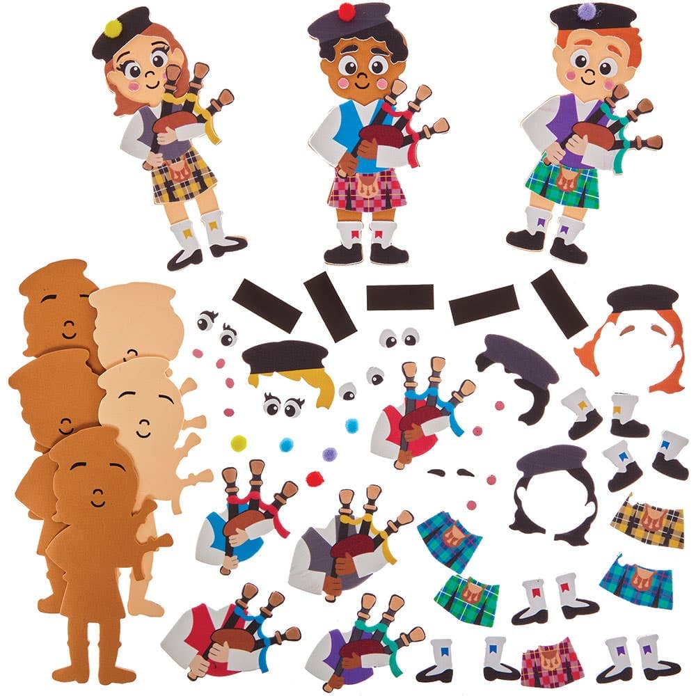 Scottish Bag Piper Mix & Match Magnet Kits (Pack of 8)