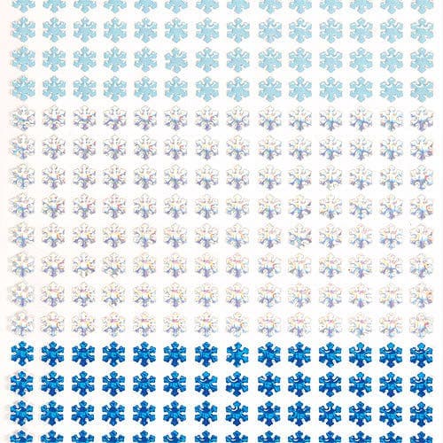 Snowflake Glitter Stick-on Stones (Pack of 280) Christmas Craft Embellishments, 3 Colours