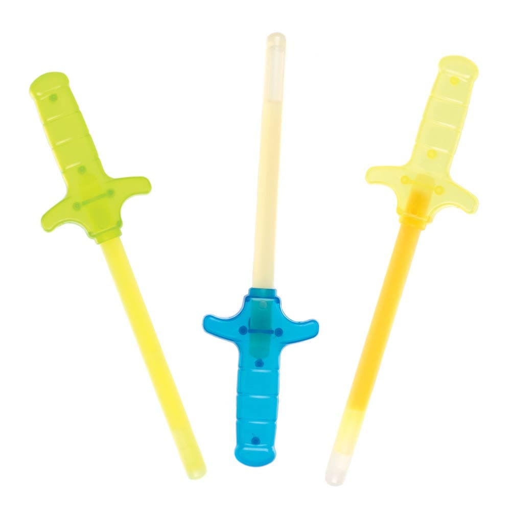 Glow Stick Swords (Pack of 3) Pocket Money Toys 3 assorted colours - Blue, Green & Yellow