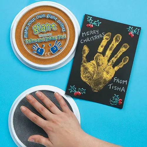 Gold & Silver Jumbo Paint Pads (Set of 2) 15cm Diameter Pad, Washable Paint, Great For Hand Prints