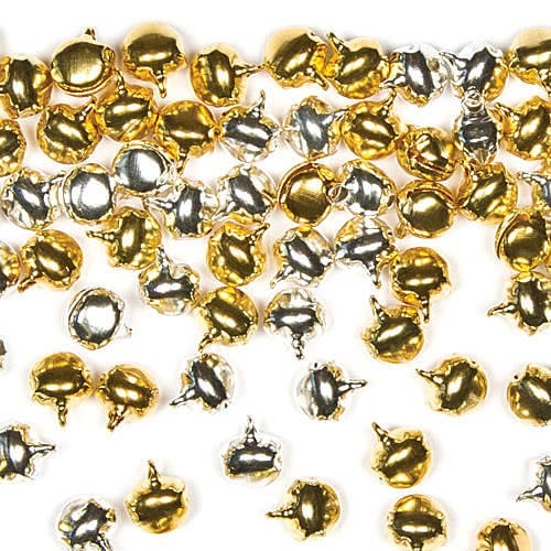Gold & Silver Jingle Bells (Pack of 150) Christmas Craft Supplies, Embellishments, Size 10mm