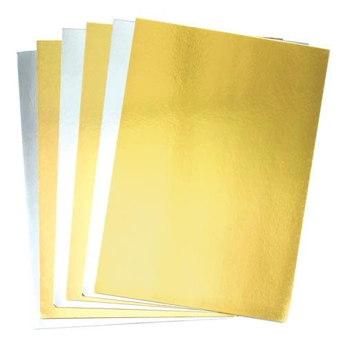 Gold & Silver A4 Metallic Card 250gsm (Pack of 20) Paper & Card 2 metallic colours - Gold  and Silver