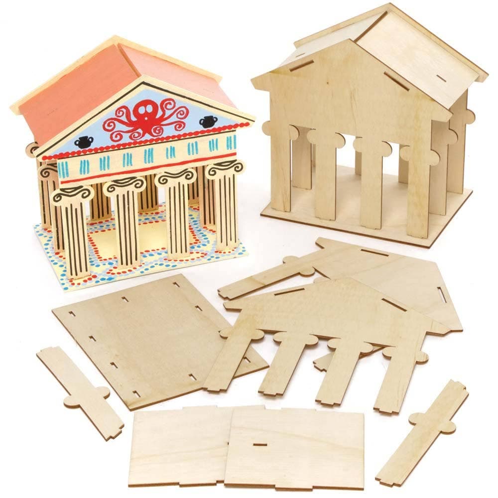 Greek Temple Wooden Kits (Pack of 2) Art Craft Kits