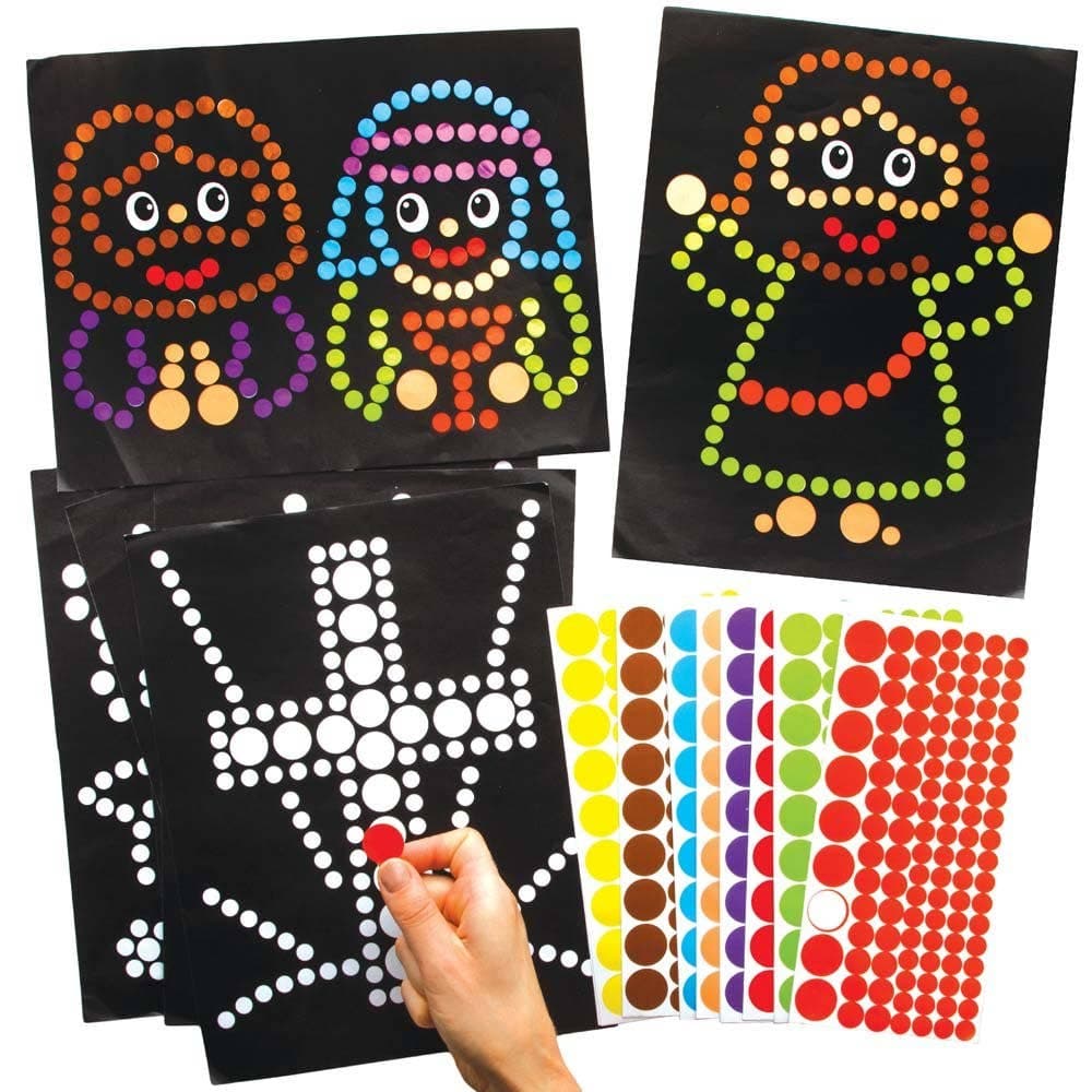 Holy Week Dotty Sticker Art (Pack of 8) Easter Crafts For Kids 8 assorted sticker colours - Red, Blue, Orange, Purple, Peach, Brown, Yellow & Green