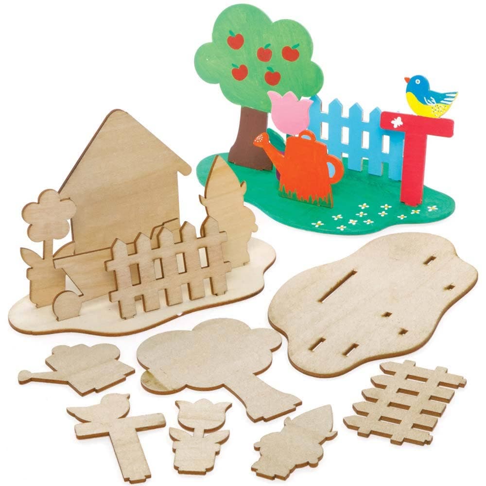 In the Garden Wooden Scene Kits (Pack of 4) Nature Craft Kits
