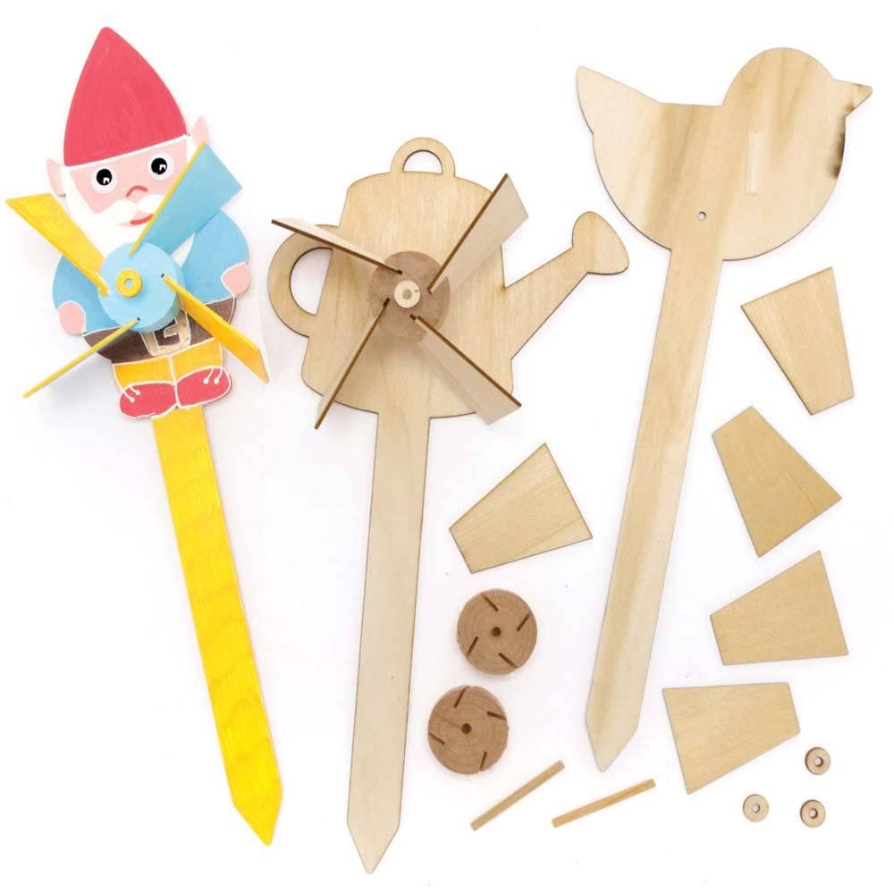 In the Garden Wooden Windmill Kits (Pack of 4) Nature Craft Kits