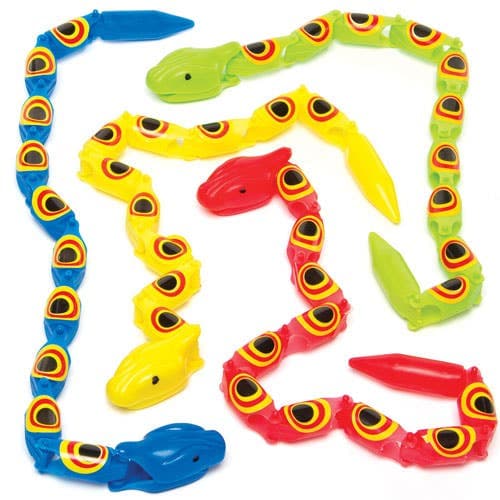 Jointed Wiggly Snakes (Pack of 5) Assorted colours