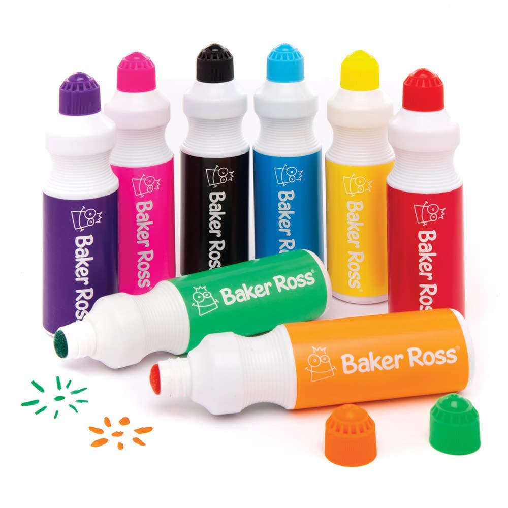 Jumbo Paint Markers (Pack of 8) Art Supplies, 8 Assorted Colours, 75ml Per Bottle, 13cm Tall, Quick-Dry Paint