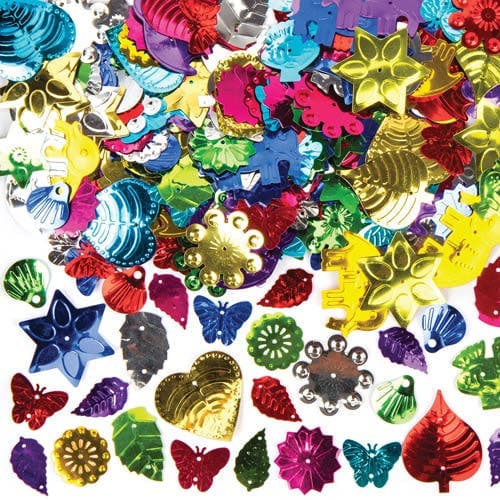 Jumbo Sequins (Per pack) Craft Embellishments 8 assorted colours - Purple, Gold, Silver, Green,  Light Blue, Dark Blue, Pink, Red