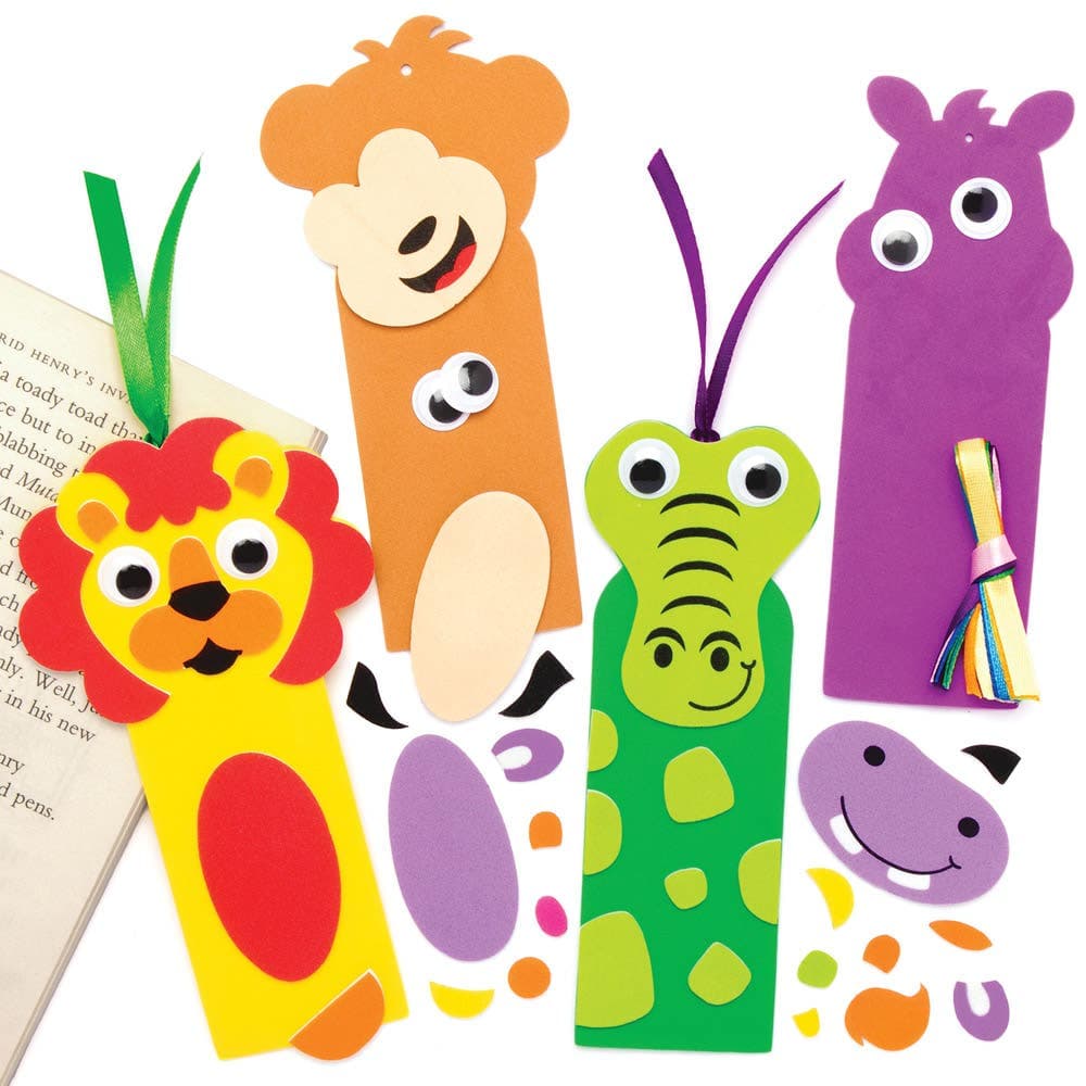 Jungle Animal Bookmark Kits (Pack of 8) Decoration Craft Kits