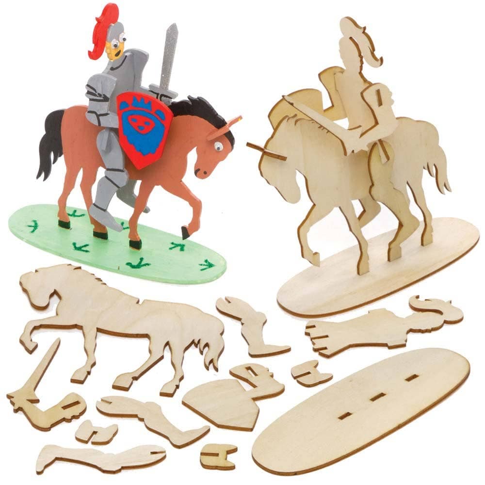 Knights 3D Woodcraft Kits (Pack of 4) Art Craft Kits
