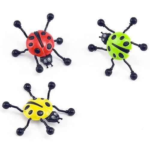 Ladybird Wall Crawlers (Pack of 6) Pocket Money Toys 3 assorted colours - Red, Yellow and Green