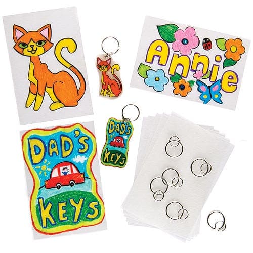 Super Shrink Keyring Pack (Pack of 6) Shrinks 7x Smaller, 6 Keyrings, Design Your Own