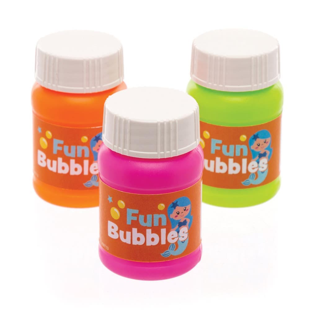 Magical Mermaids Blow Bubbles (Pack of 8) Pocket Money Toys 4 assorted colours - Pink, Blue, Green & Orange