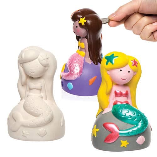 Mermaid Ceramic Money Boxes (Box of 2) Decoration Craft Kits