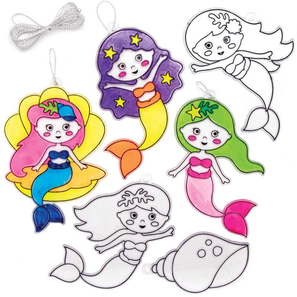 Mermaid Suncatchers (Pack of 10) Decoration Craft Kits